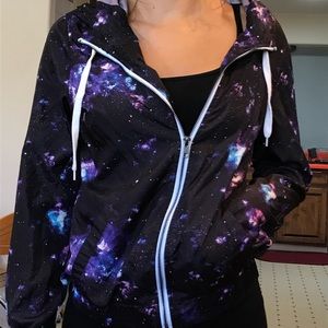 Galaxy print windbreaker